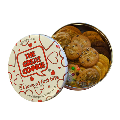 Love Cookie Gift Tin with 2lbs. fresh baked cookies of your choice
